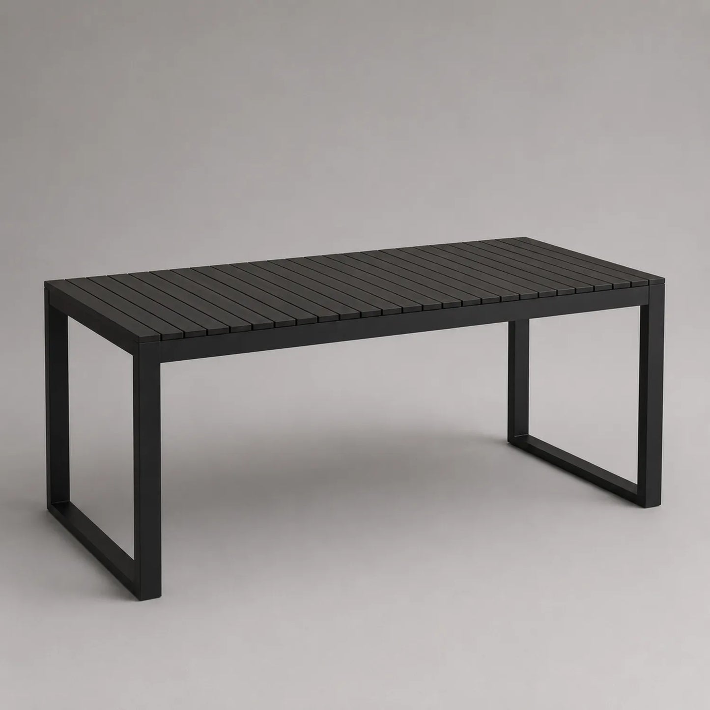 Gartentisch Aluminium und Kunststoff Schwarz Rechteckig 200x100x75 cm