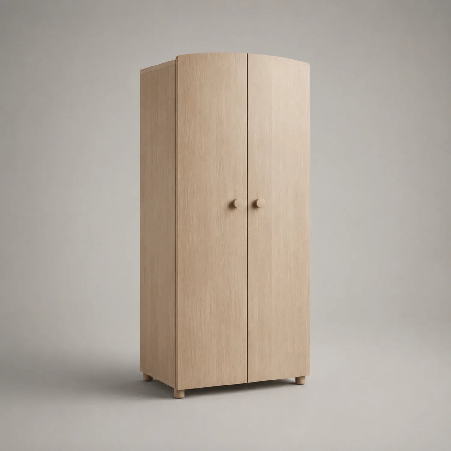 Holz Kleiderschrank mit 2 Türen aus Eichenfurnier 180x80x50 cm
