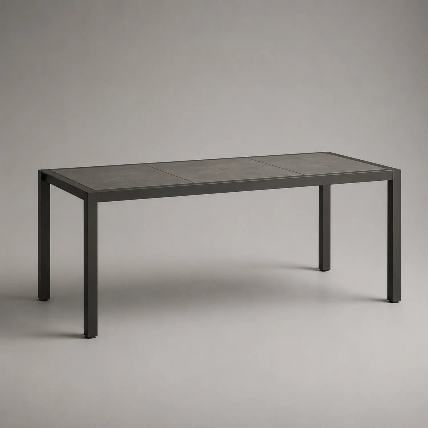 Metalltisch rechteckig 220x90 cm Aluminium Keramik Anthrazit