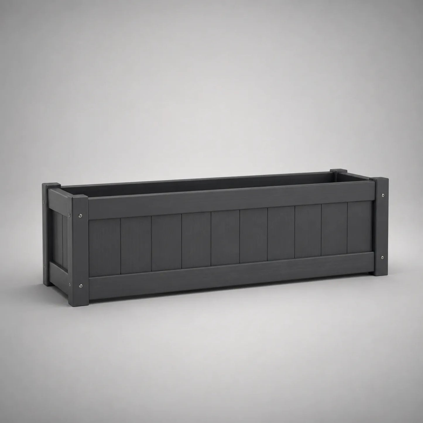 Rechteckiger Kunststoff Pflanzkasten Anthrazit 100x30x25 cm