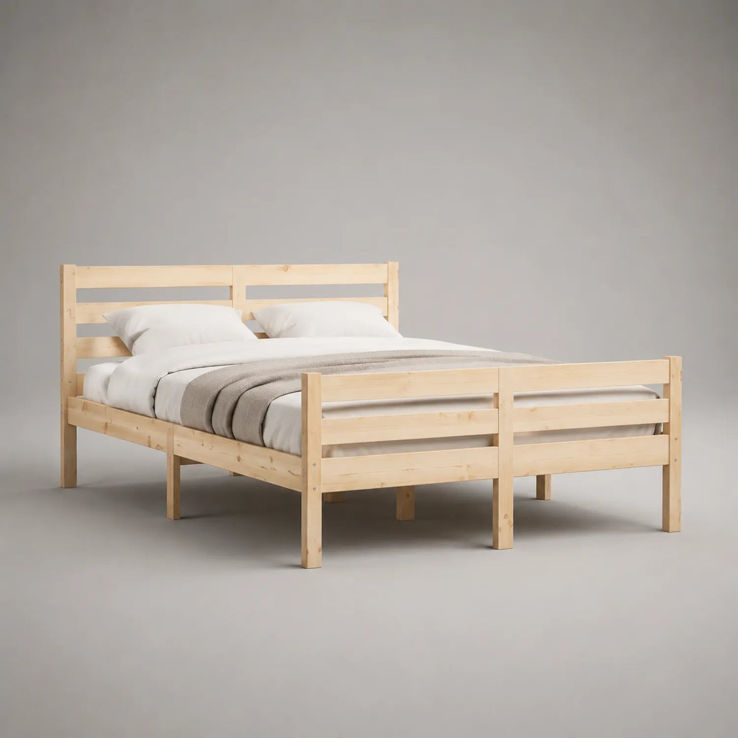 Bett 200x160 cm Massivholz Kiefer Natur