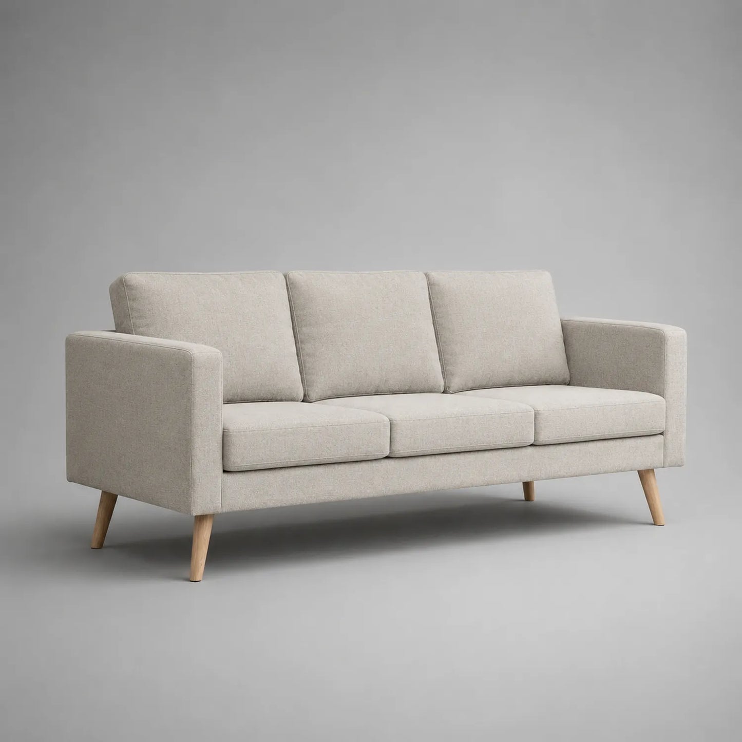 3-Sitzer Sofa Textil Holzbeine Beige L200cm
