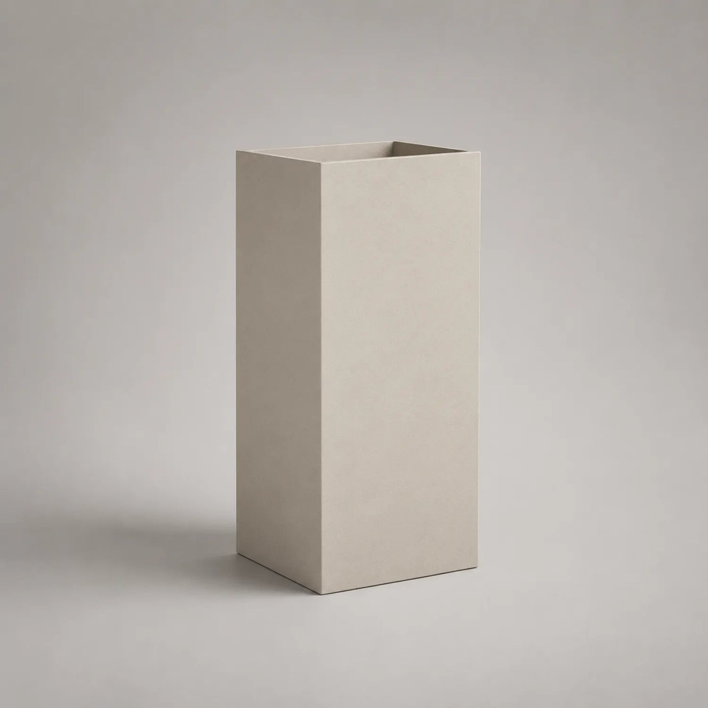 Quadratisches Pflanzgefäß aus Faserbeton Beige 30x30x80 cm