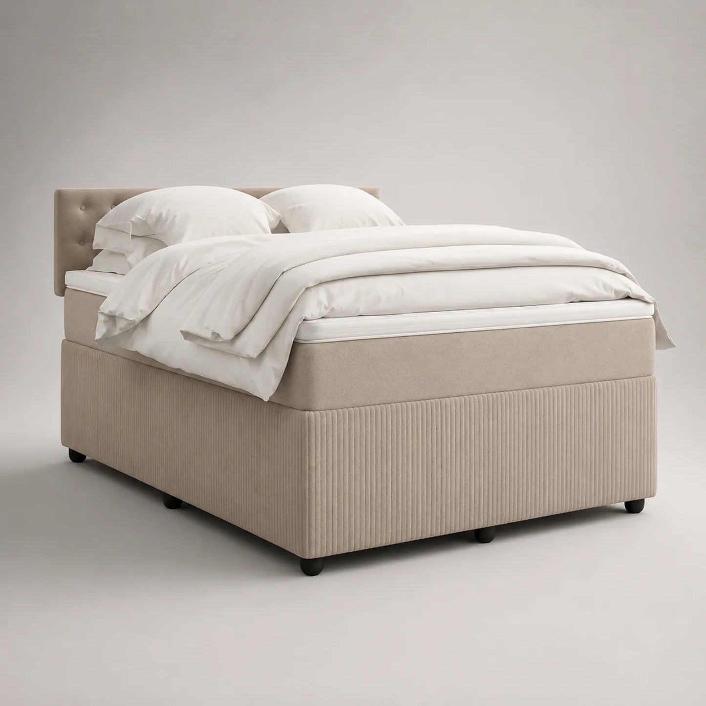 Boxspringbett Stoff Beige 180x200 cm