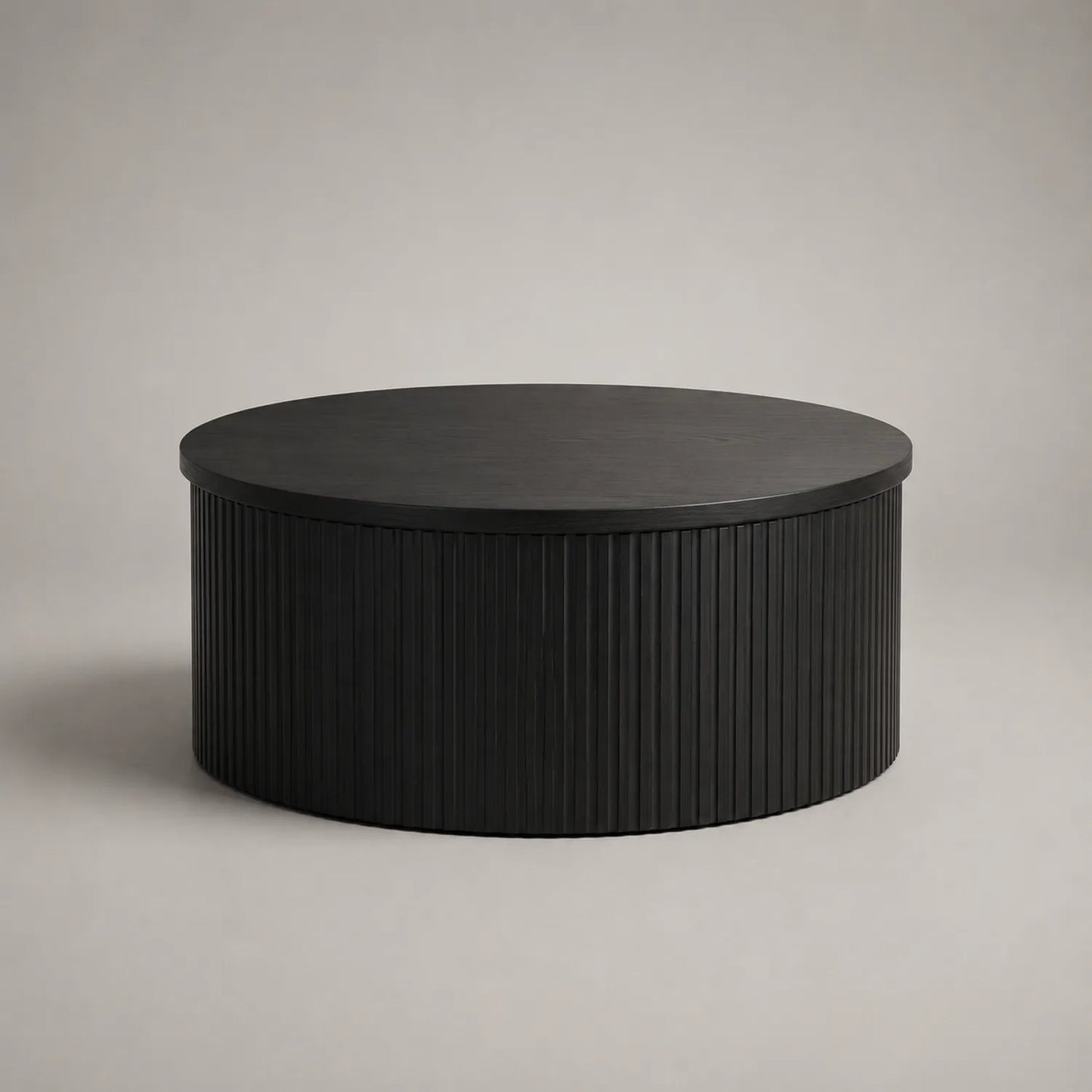 Runder Couchtisch aus MDF-Holz in Schwarz Ø100 cm