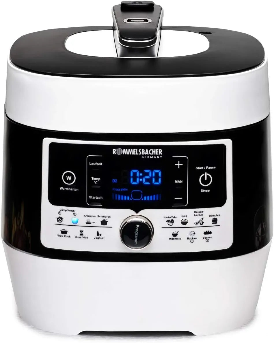 Rommelsbacher MD 1000 Multikocher, Topf, elektrischer Multikocher, 6 L, 40 bis 170 °C, Dampf, Antihaftbeschichtung