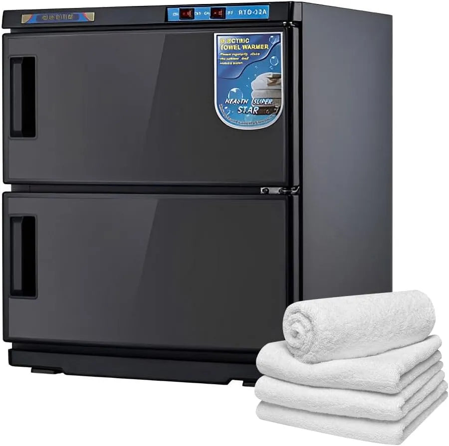 2-in-1 Handtuchwärmer, Heizung, Schrank, 50 L, Wohnzimmergestaltung, Restaurant, Wärmefunktion, Schwarz, für Schönheitssalon