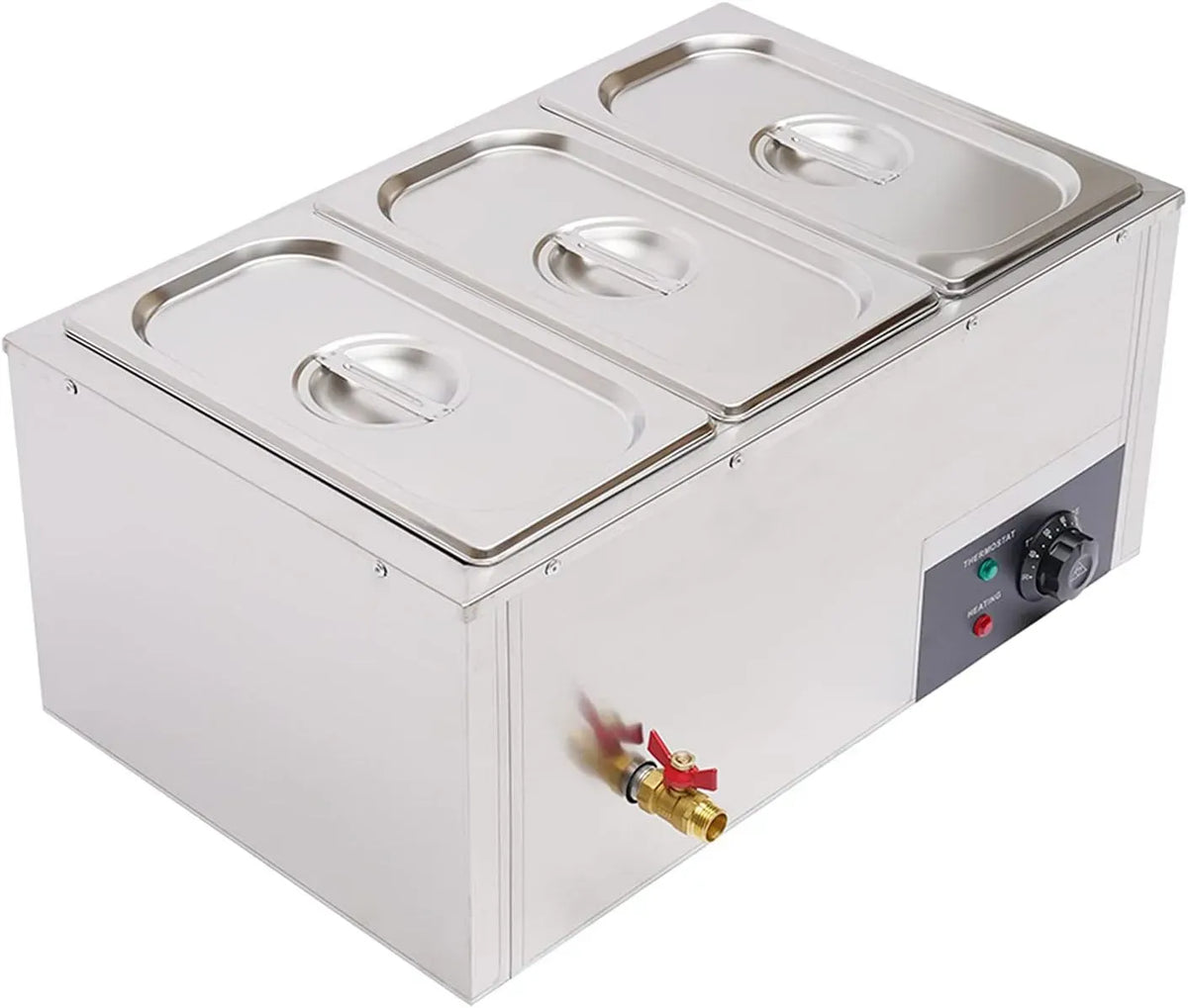 Warmhaltebehälter, Speisewärmer, Buffetwärmer, 850 W, Warmhaltefunktion, Restaurant, Edelstahl, Wärmefunktion, für Restaurants Kantinen Snackbars