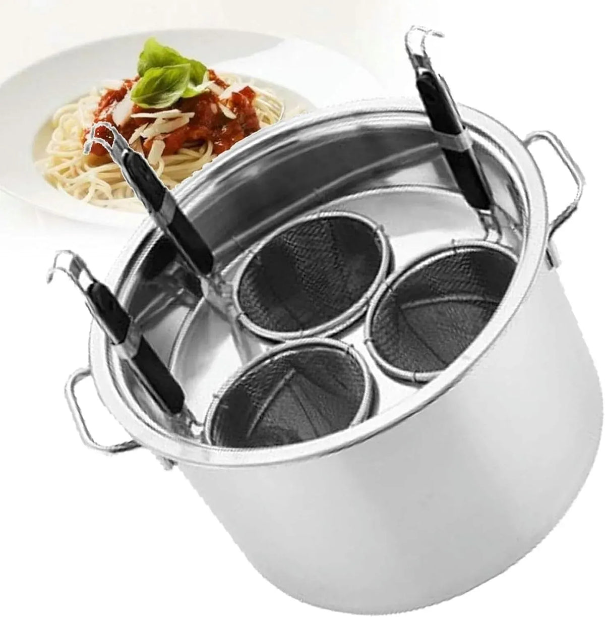 3hole Nudeltopf, 5 L, gewerblich, Edelstahl, Pasta-Kochgeschirr-Set