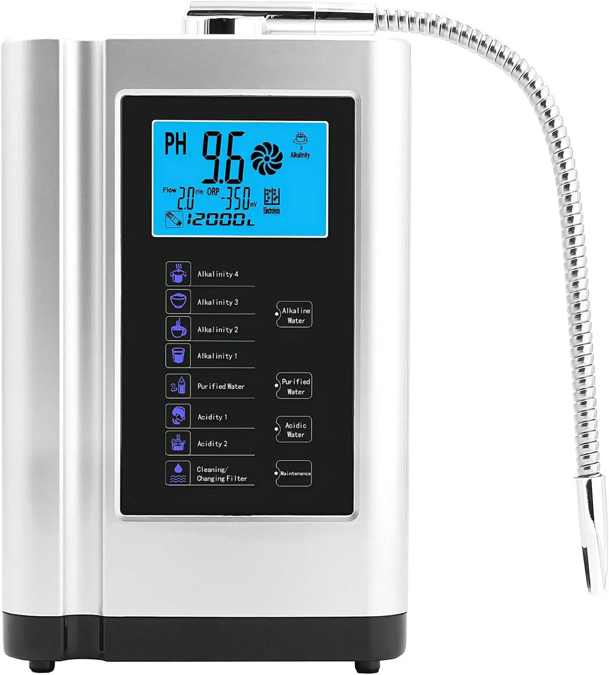 6000-Liter-Innenfilter Liter-Innenfilter, Wasserionisator, LCD-Display, gewerblich, Silber