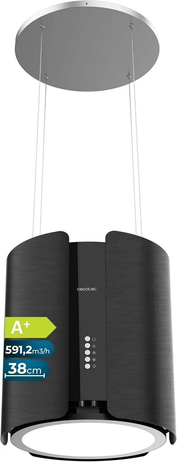 Cecotec Bolero Flux CRE 6-lagige Dunstabzugshaube, 38,5 cm, Energieklasse A, Küchenhaube, Edelstahl, DC-Motor