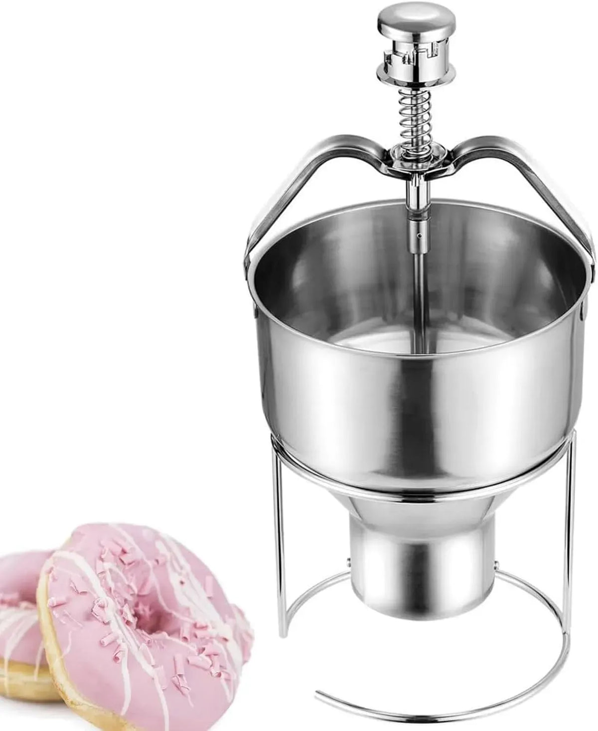 Donutmaschine, 2.4 L, Donutmaker, tragbar, Food Safe 304 Stainless Steel Hopper, 6 Adjustable Thickness Modes