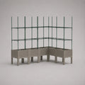 Kunststoff Garten Pflanzkasten Set mit Rankgitter 190x78x150 cm Polypropylen Grau/Grün