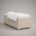 Einzelbett aus Holz mit Polsterung Beige 200x100 cm