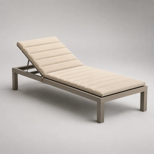 Aluminium-Gartenliege mit Polyesterpolsterung Beige