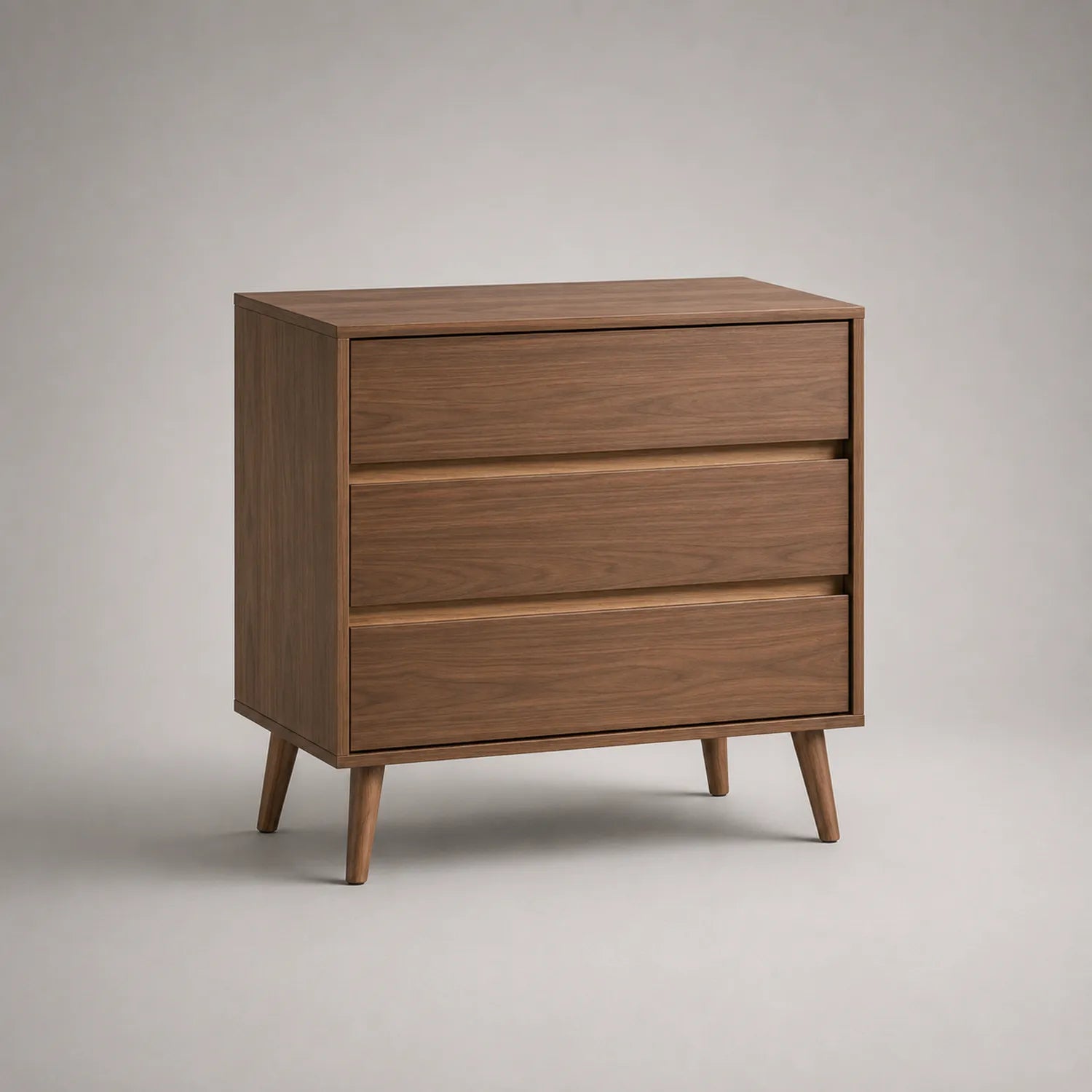 Holzkommode mit 3 Schubladen aus Nussbaum
