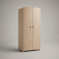 Holz Kleiderschrank mit 2 Türen aus Eichenfurnier 180x80x50 cm
