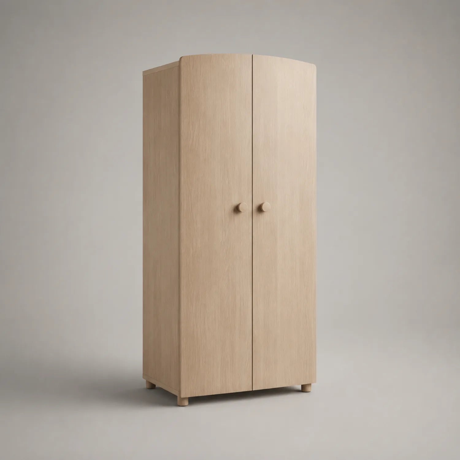 Holz Kleiderschrank mit 2 Türen aus Eichenfurnier 180x80x50 cm