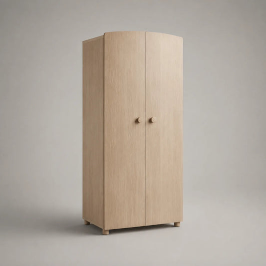 Holz Kleiderschrank mit 2 Türen aus Eichenfurnier 180x80x50 cm