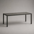 Metalltisch rechteckig 220x90 cm Aluminium Keramik Anthrazit