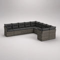 7-teiliges Outdoor Ecksofa Set Polyrattan Dunkelgrau mit Kissen
