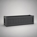 Rechteckiger Kunststoff Pflanzkasten Anthrazit 100x30x25 cm