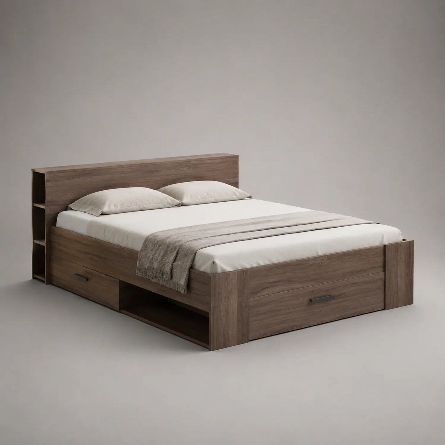 Holzbett mit Stauraum und Schubladen 200x160 cm Braun