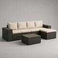 4-teiliges Gartenmöbel-Set Rattan Braun/Beige