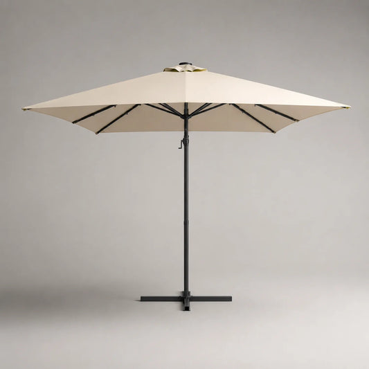 Sonnenschirm Rechteckig 300x200cm Beige Polyester Aluminium