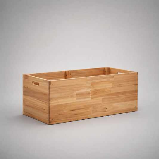 Holzpflanzgefäß Rechteckig Eichenholz 100x50x40 cm Natur