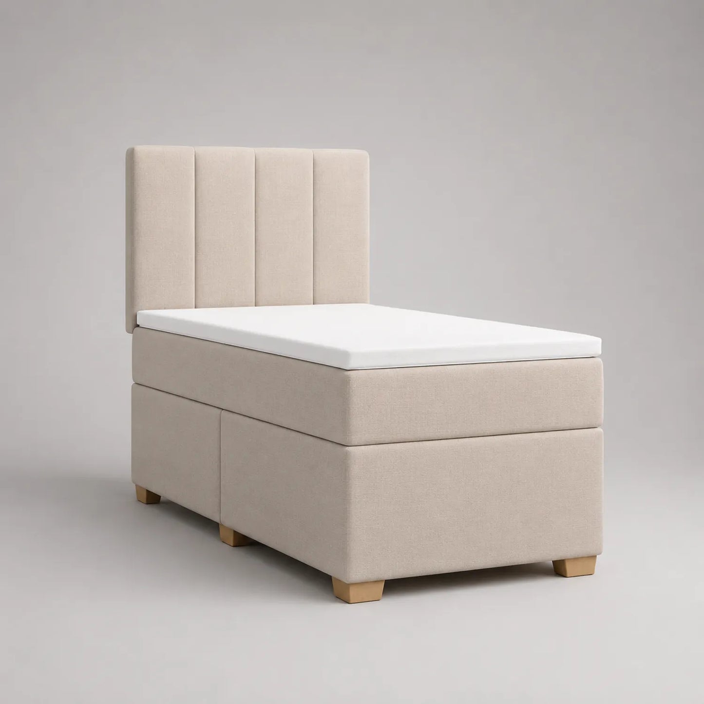 Stoff Einzelbett mit Holzfüßen 200x100 cm