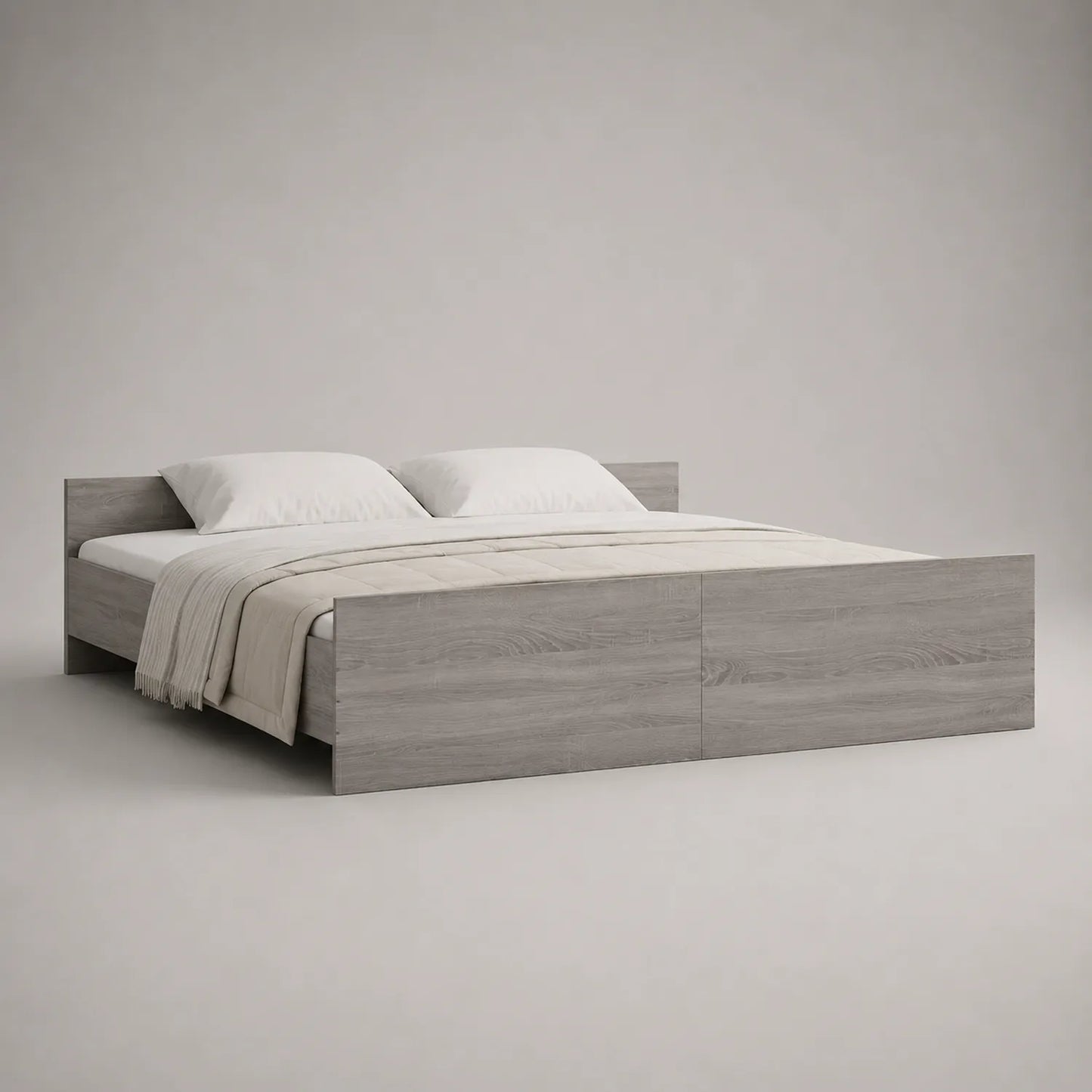 Doppelbett aus Holz Grau 200x180 cm