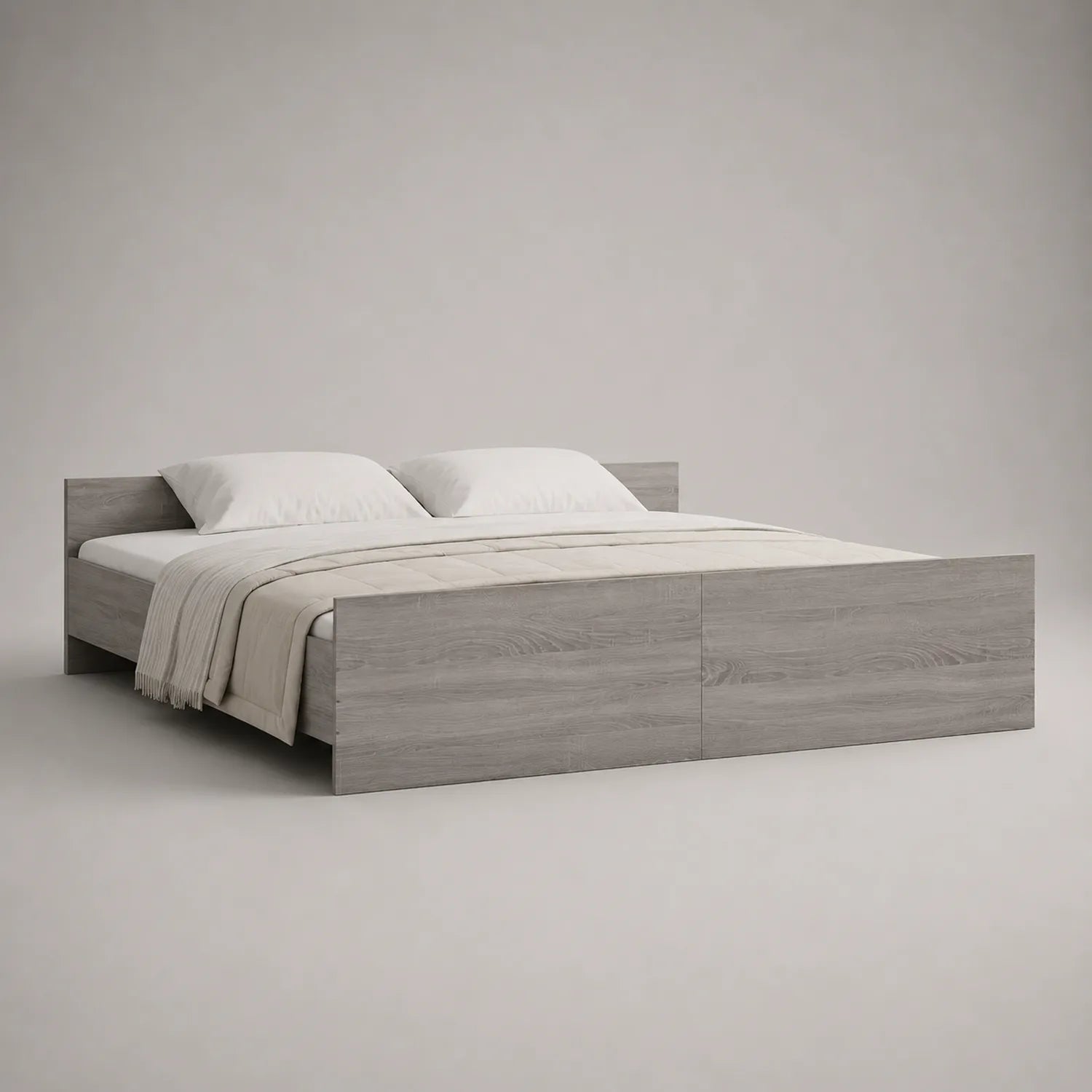 Doppelbett aus Holz Grau 200x180 cm