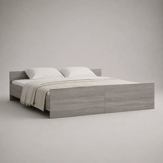 Doppelbett aus Holz Grau 200x180 cm