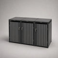 Metall-Mülltonnenbox, 3-Fach, Anthrazit, 198x106x77 cm