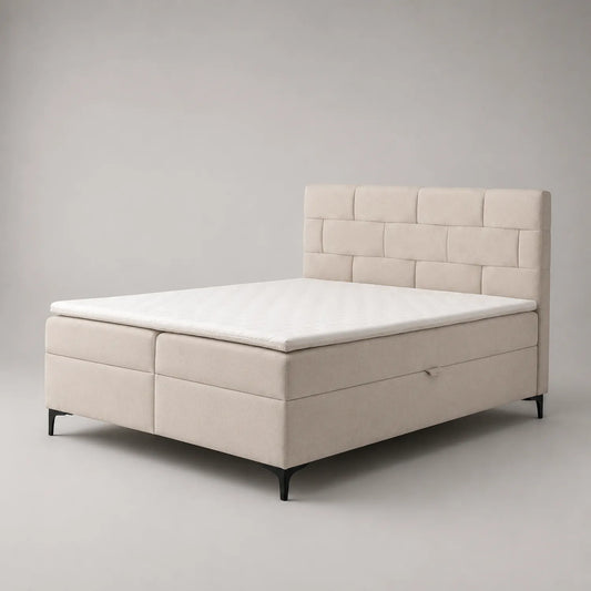 Boxspringbett Beige 180x200 cm Textil