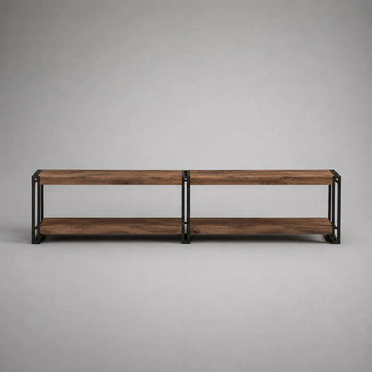 TV-Lowboard Set Holzoptik Metallrahmen 120 x 30 x 40 cm