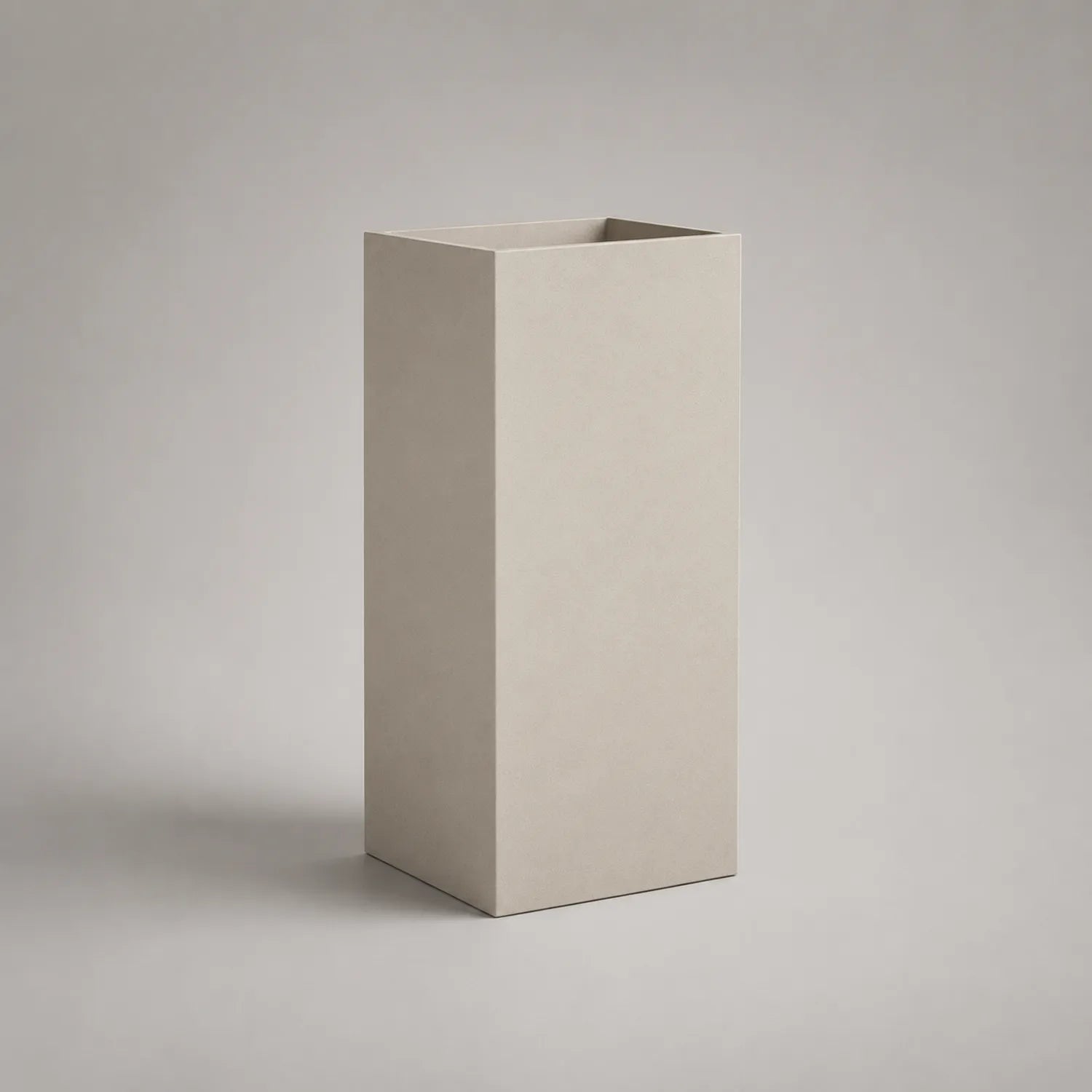 Quadratisches Pflanzgefäß aus Faserbeton Beige 30x30x80 cm