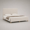 Polsterbett Leinen Beige mit Holzrahmen 200x160 cm