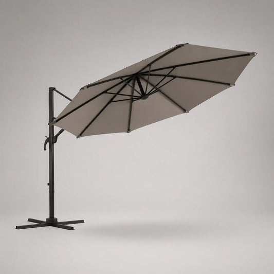 Gartensonnenschirm rund 350 cm Aluminium Polyester Beige