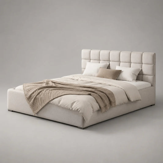 Polsterbett mit Kopfteil 200x180 cm Beige