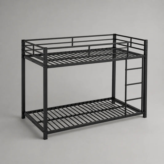 Metall-Etagenbett Schwarz 200x90 cm