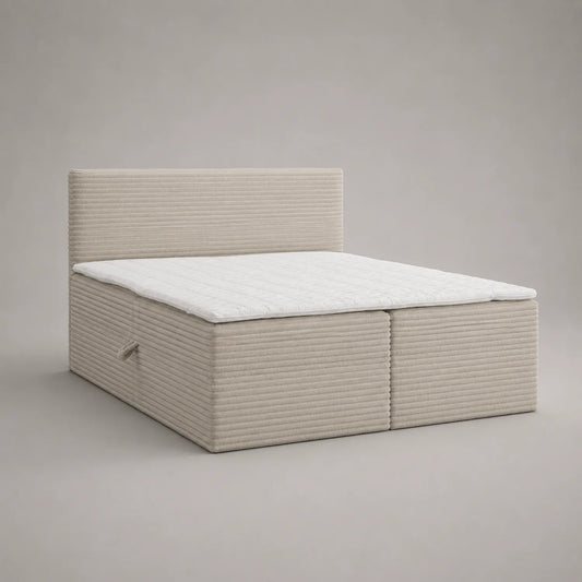Boxspringbett 180x200 cm Stoff, Beige