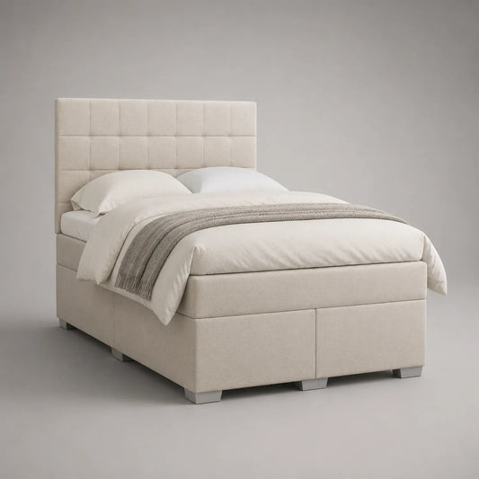Polsterbett 180x200 cm Beige mit Stauraum