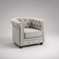 Polster Chesterfield Sessel Hellgrau 85cm