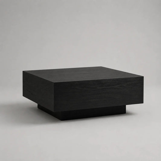 Schwarzer quadratischer Couchtisch aus MDF