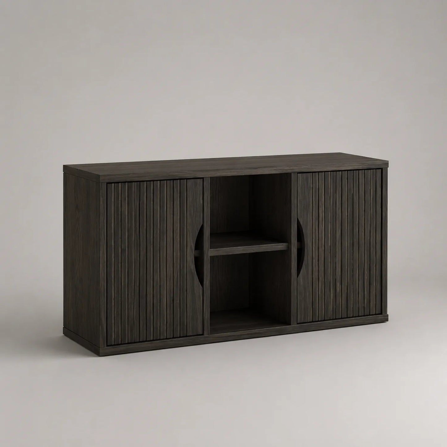 Massivholz TV-Schrank mit Schiebetüren Dunkelbraun 150x40x80 cm