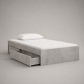 Einzelbett mit Schubladen 200x90 cm Holz Grau