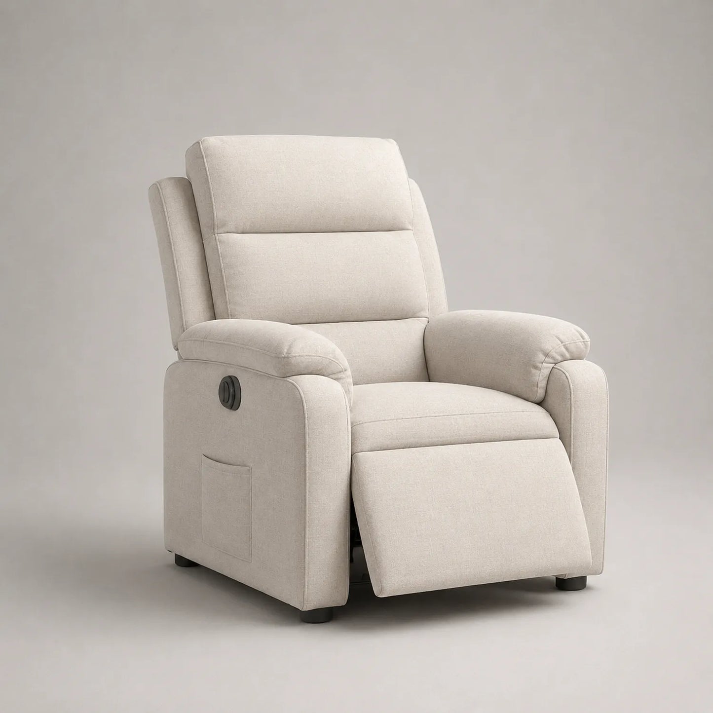 Liegesessel Stoff Beige mit verstellbarer Rückenlehne