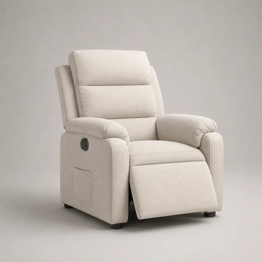 Liegesessel Stoff Beige mit verstellbarer Rückenlehne